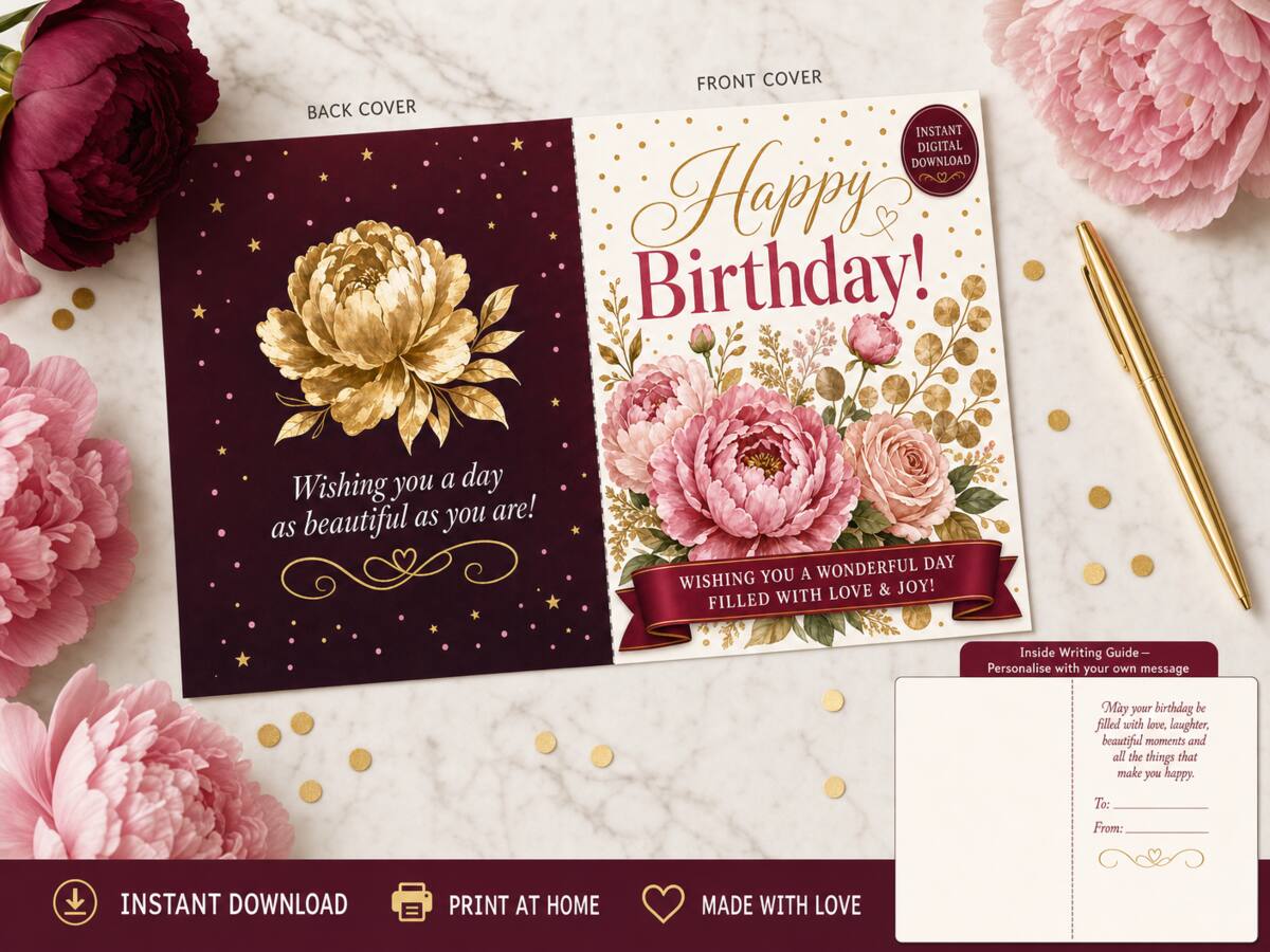 Birthday — Burgundy Peony