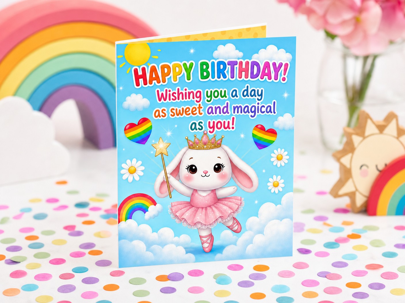 Girls Birthday — Bunny Rainbow