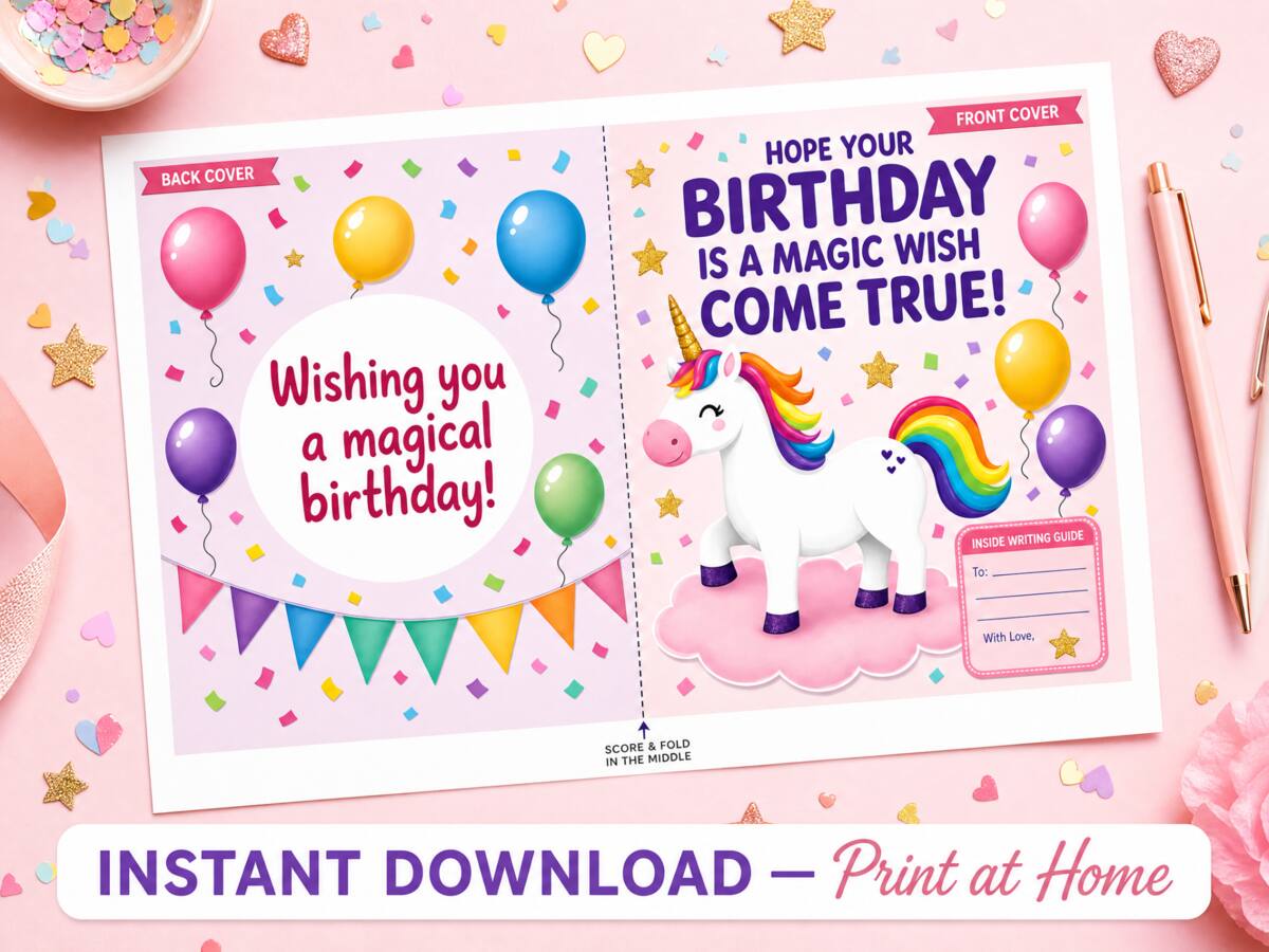 Girls Birthday — Unicorn Pink